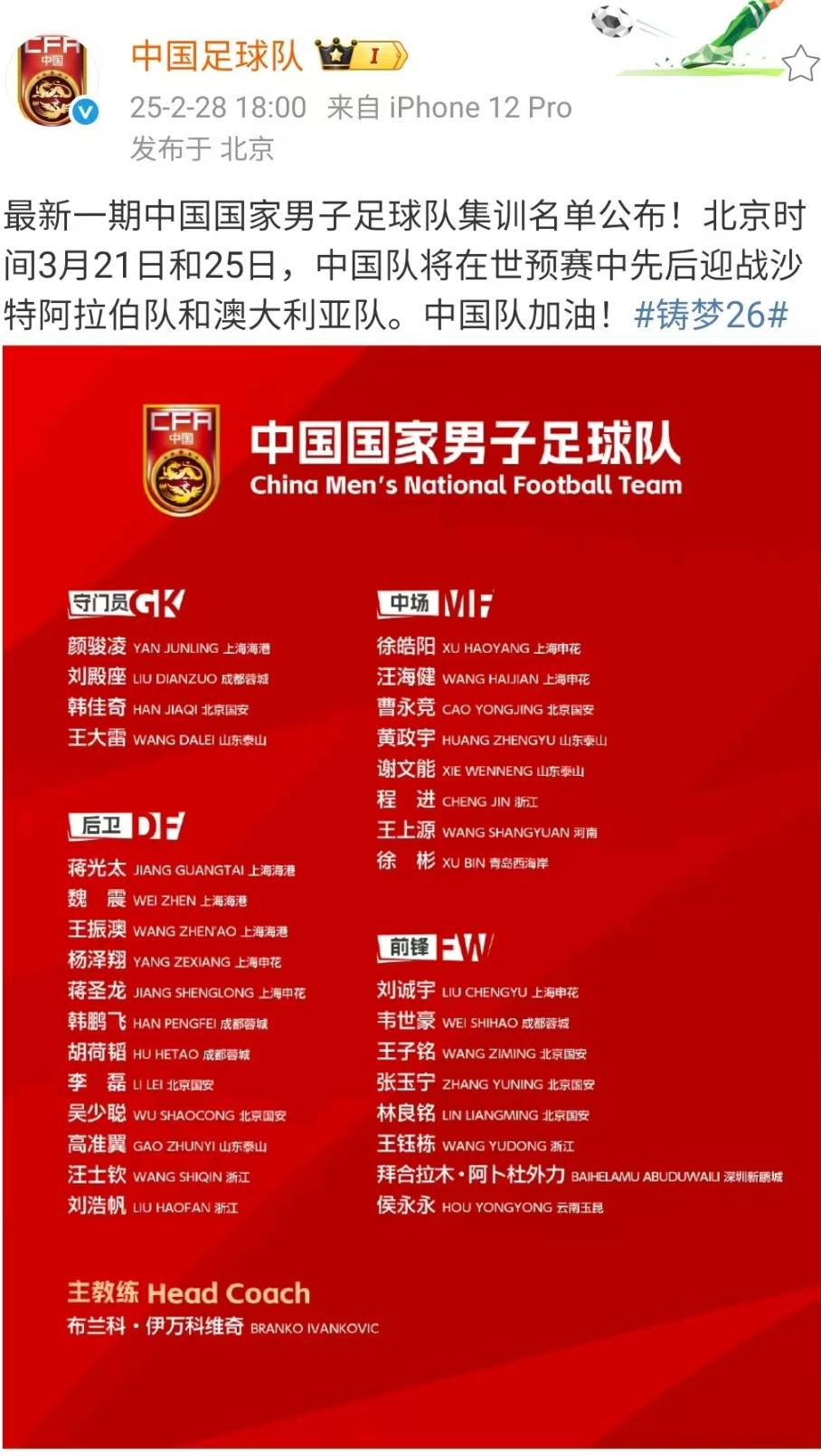 国足新赛季目标明确，教练组如何调配战术？的简单介绍